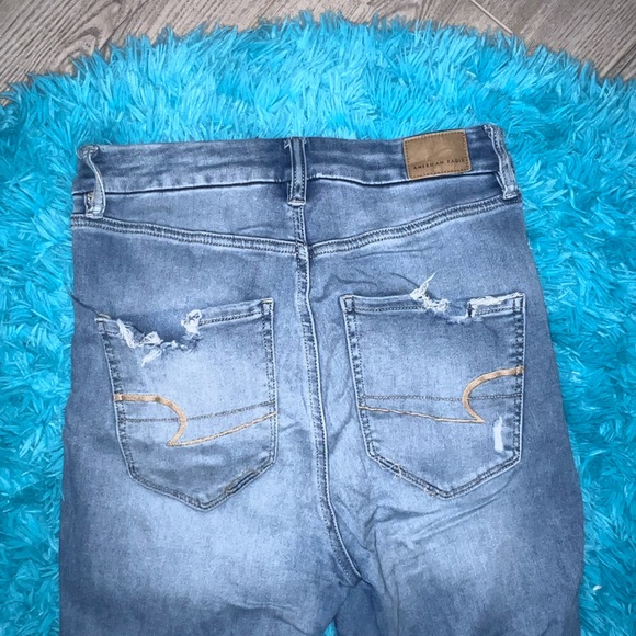 American Eagle Outfitters Classic Blue Ripped Jeggings - Picture 4 of 6